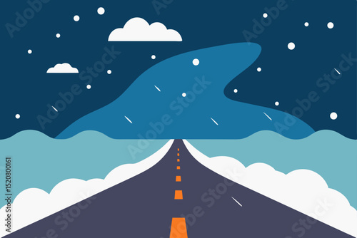 snowstorm over open road  .svg