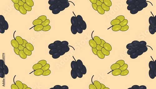 vector grapes seamless pattern background design