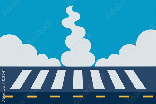 steam rising from street grates into crisp winter .svg