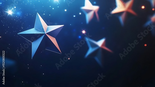 Multicolored stars against a dark backdrop.