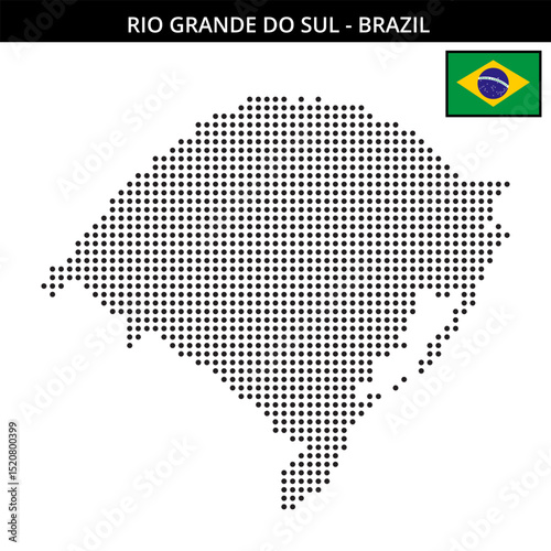 Medium dots map of rio-grande-do-sul in Brazil