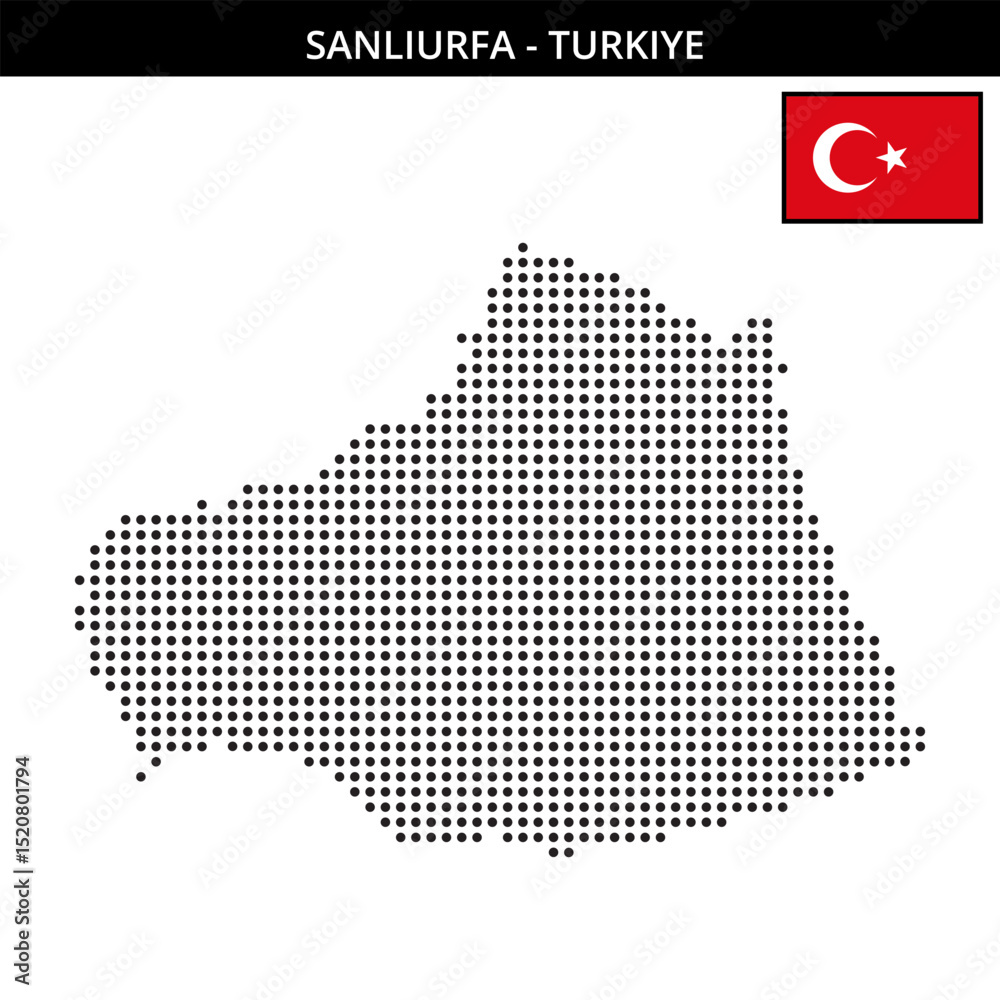 Fototapeta premium Medium dots map of Sanlıurfa in Turkiye