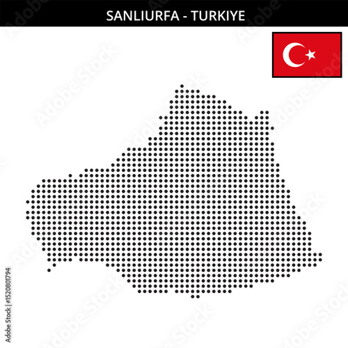 Medium dots map of Sanlıurfa in Turkiye