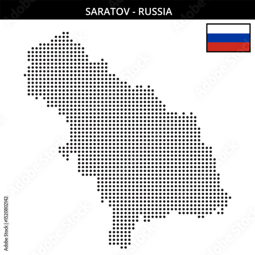 Medium dots map of Saratov in Russia