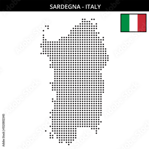 Medium dots map of sardegna in Italy