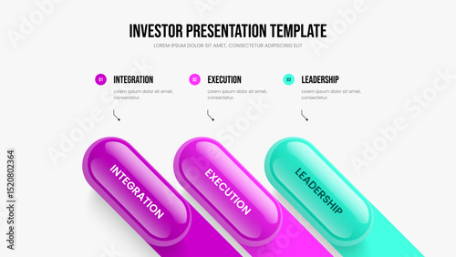 Financial Portfolio 3 Option Infographic Slide Layout. Corporate Growth Presentation Template Vector Illustration. Company Briefing Three Element Diagram Slideshow Design.