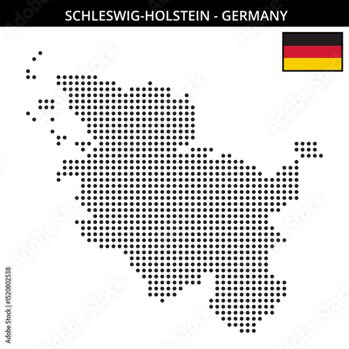 Medium dots map of schleswig-holstein in Germany