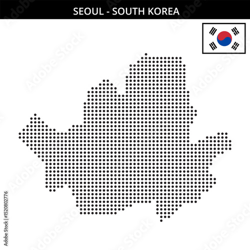 Medium dots map of seoul in South Korea