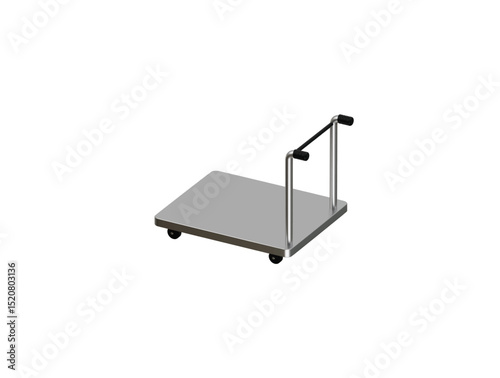 luggage trolley icon 3d illustration render