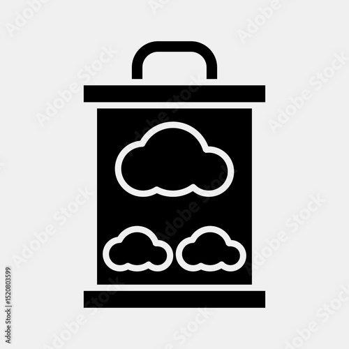 Icon carbon storage. Renewable energy elements. Icon in glyph style.