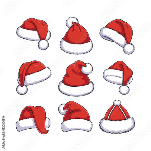 set of santa claus hats