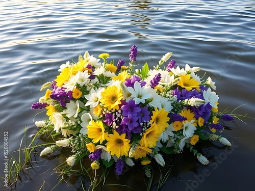bouquet yellow flowers in water