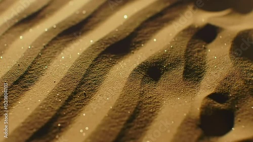 Wind Blowing Across Golden Desert Dunes In Cinematic Landscape Scene