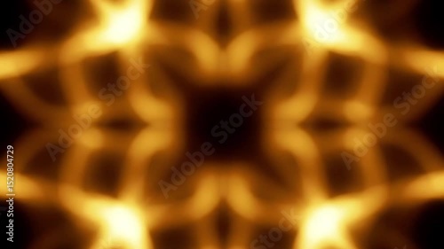 Abstract Golden Petal Formation Rotating In Hypnotic Seamless Motion
