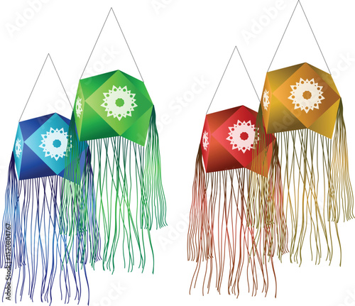 Vesak Poson Lantern Vector