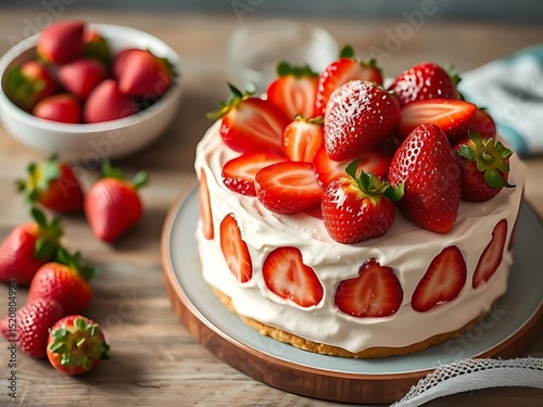 cake with strawberries