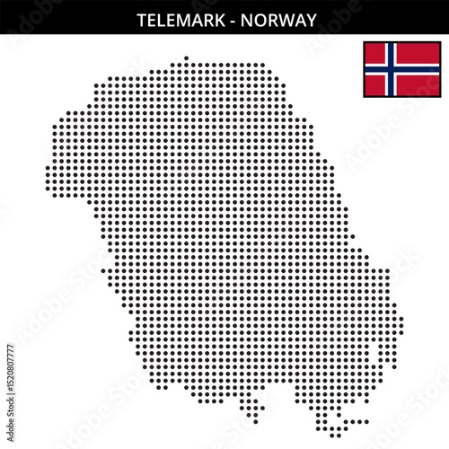 Medium dots map of telemark in Norway