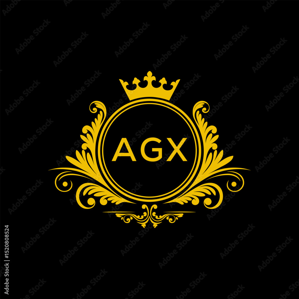 Fototapeta premium Initial AGX Letter Linked Logo for business and company identity. Modern AGX Letter Logo Vector Template with modern trendy golden logo. 