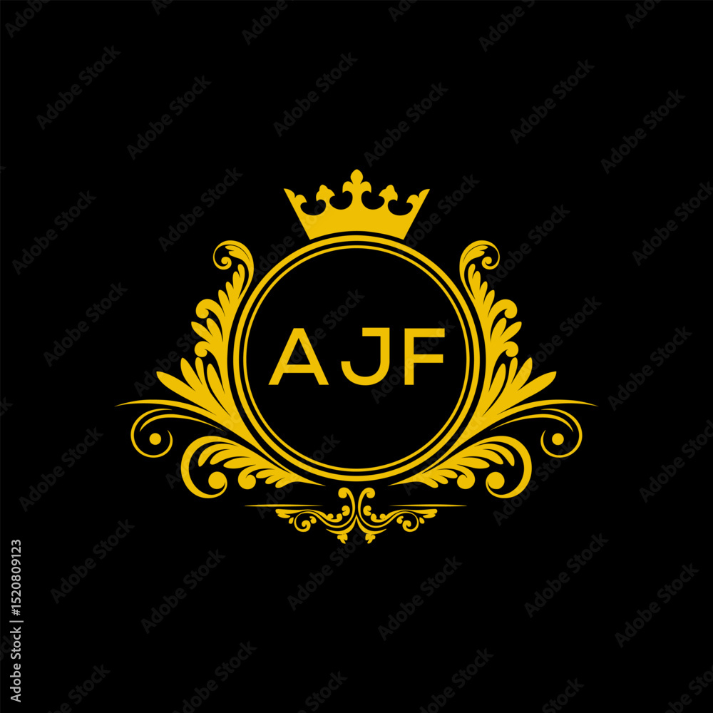 Fototapeta premium Initial AJF Letter Linked Logo for business and company identity. Modern AJF Letter Logo Vector Template with modern trendy golden logo. 