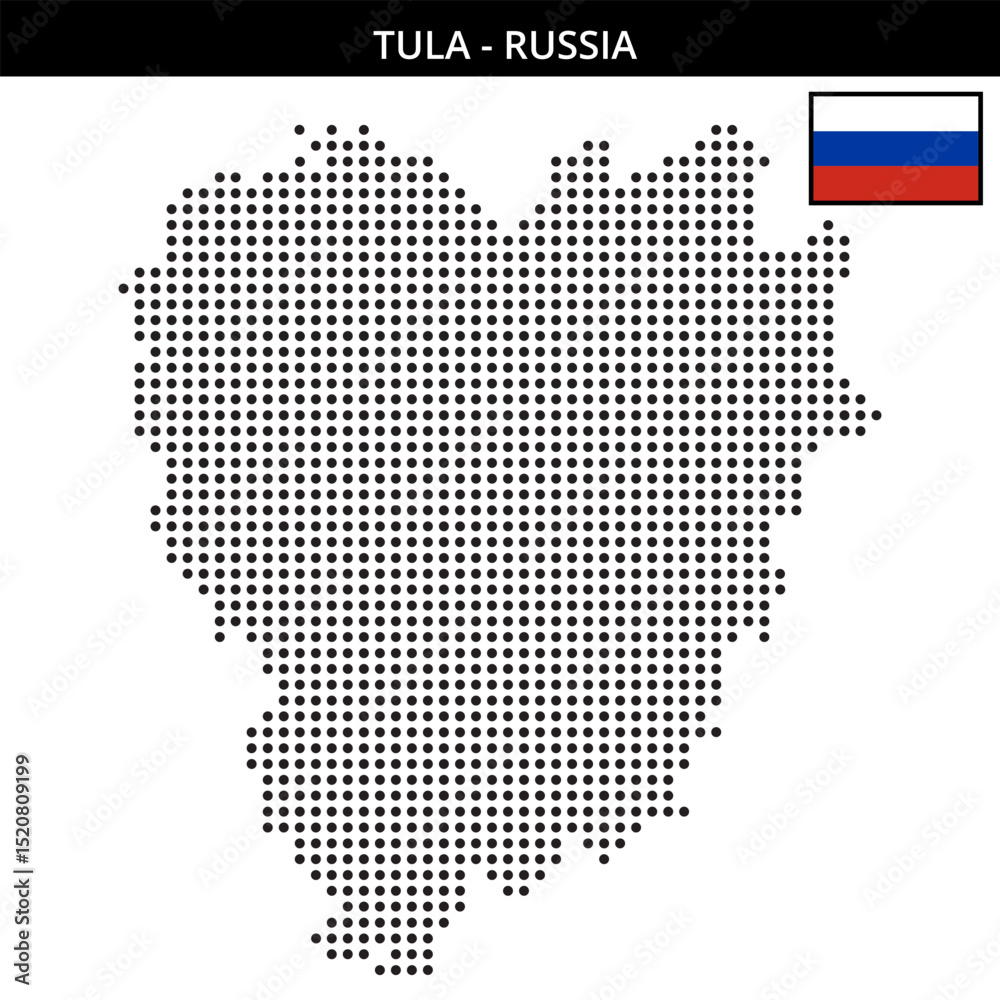 Fototapeta premium Medium dots map of tula in Russia