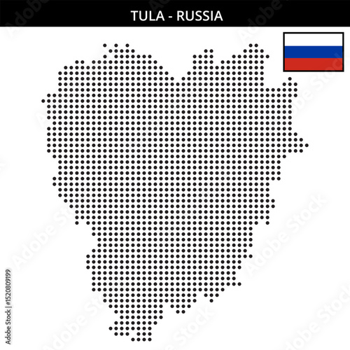 Medium dots map of tula in Russia