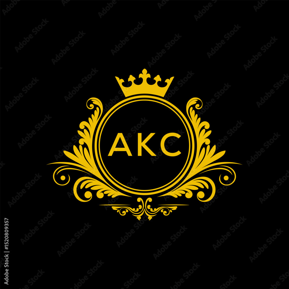 Fototapeta premium Initial AKC Letter Linked Logo for business and company identity. Modern AKC Letter Logo Vector Template with modern trendy golden logo. 