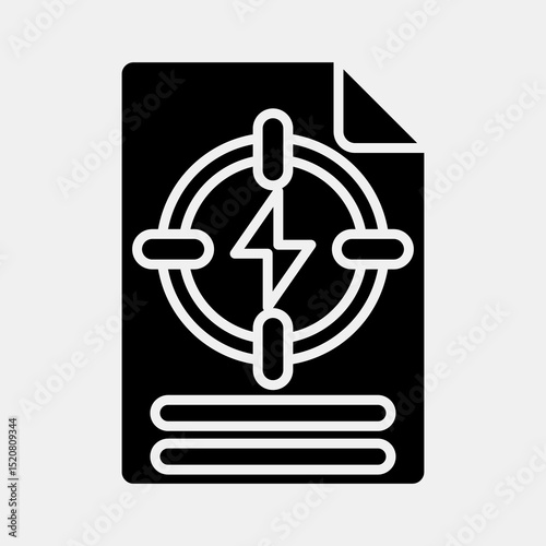 Icon energy specific policy. Renewable energy elements. Icon in glyph style.
