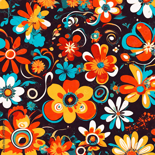 70s Inspired Retro Floral Design
