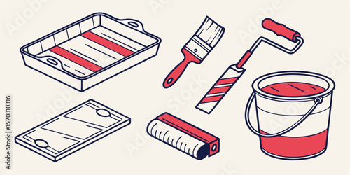 Home Renovation Tools Icon Set  Solid Style DIY & Maintenance Symbols for Home Improvement Projects