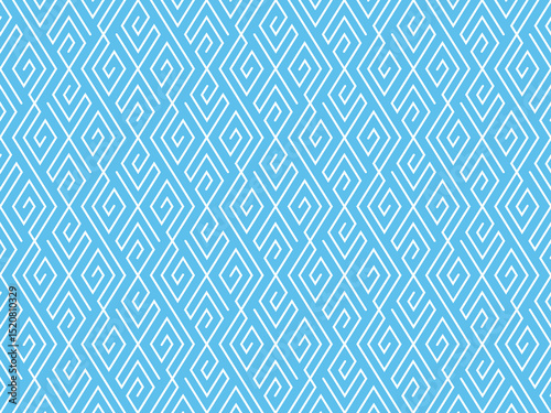 Abstract geometric pattern. A seamless vector background. White and blue ornament. Graphic modern pattern. Simple lattice graphic design
