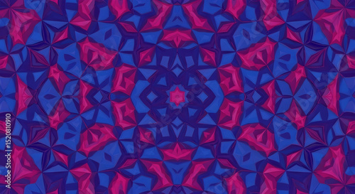 Blue violet purple fuchsia magenta pink abstract background. Geometric shape pattern. Color gradient. Line triangle corner mosaic. Bright neon vibrant light glow. Grain noise mesh. Design. Template.