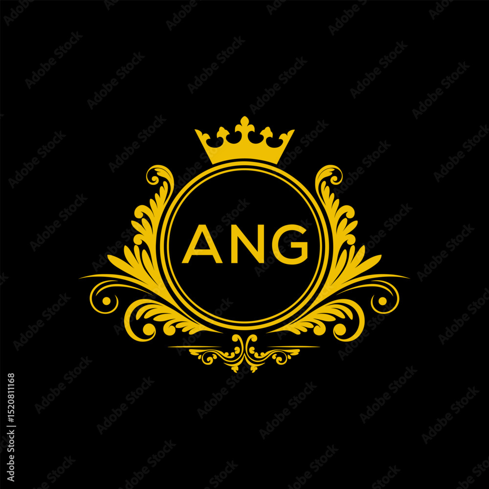 Fototapeta premium Initial ANG Letter Linked Logo for business and company identity. Modern ANG Letter Logo Vector Template with modern trendy golden logo.