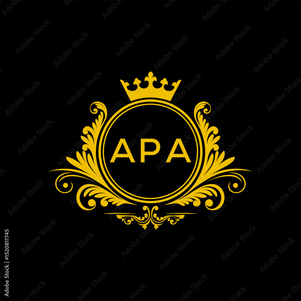 Fototapeta premium Initial APA Letter Linked Logo for business and company identity. Modern APA Letter Logo Vector Template with modern trendy golden logo. 