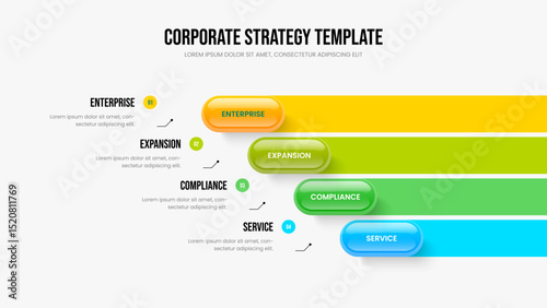 Creative Briefing Four Element Infographic Slideshow Layout. Product Analysis Slide Design Vector Illustration. Investor Solution 4 Option Diagram Frame Template.