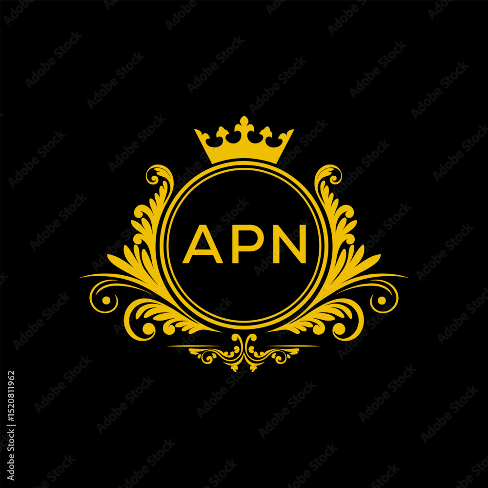Fototapeta premium Initial APN Letter Linked Logo for business and company identity. Modern APN Letter Logo Vector Template with modern trendy golden logo. 