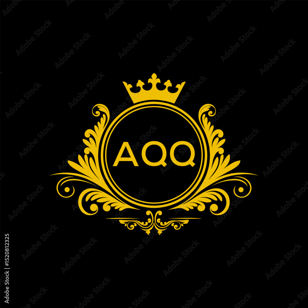Naklejka premium Initial AQQ Letter Linked Logo for business and company identity. Modern AQQ Letter Logo Vector Template with modern trendy golden logo. 