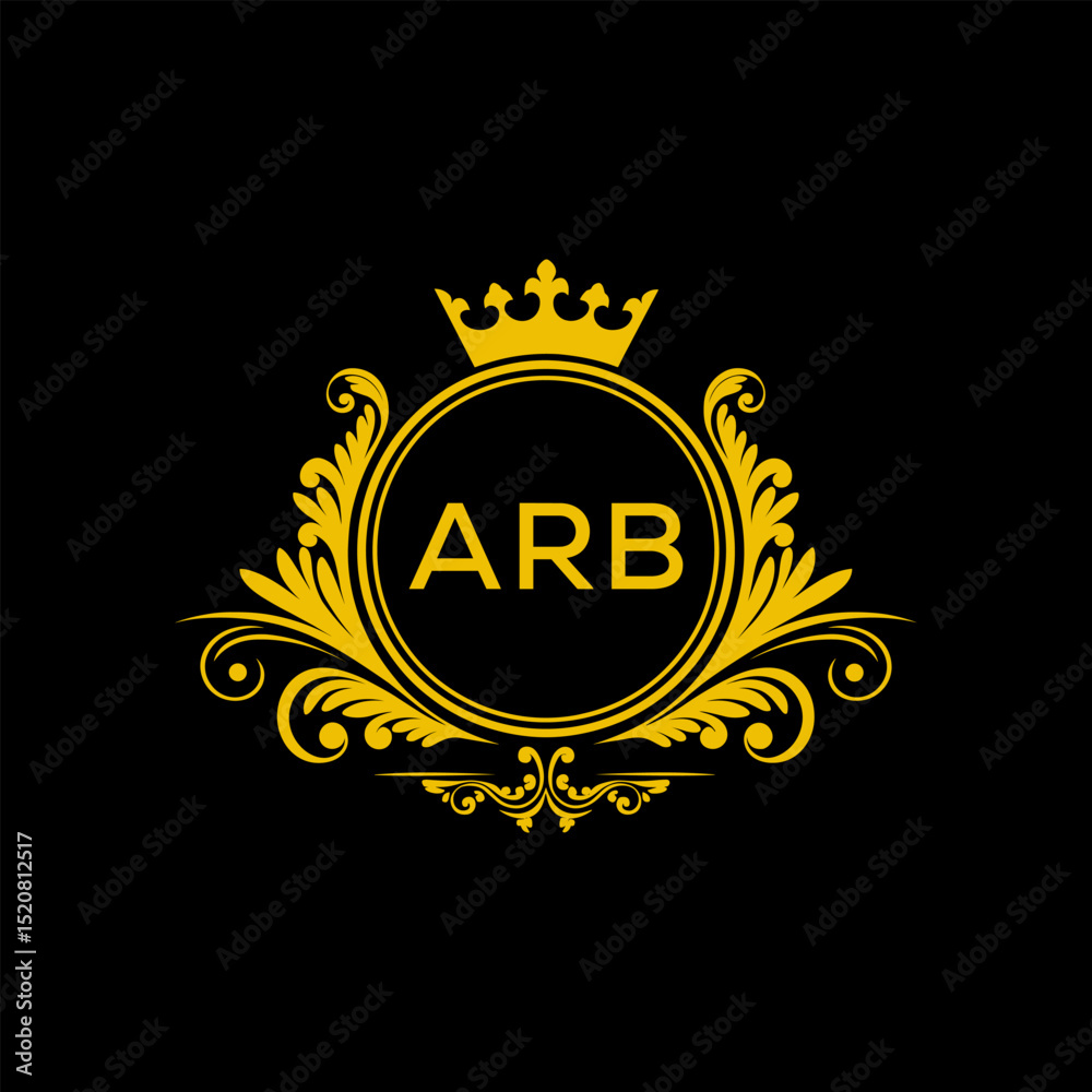 Fototapeta premium Initial ARB Letter Linked Logo for business and company identity. Modern ARB Letter Logo Vector Template with modern trendy golden logo. 