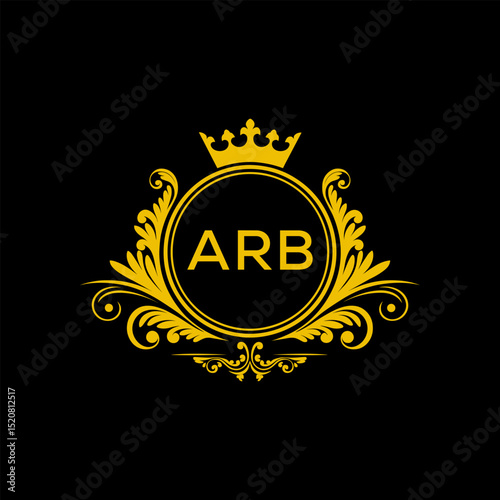 Initial ARB Letter Linked Logo for business and company identity. Modern ARB Letter Logo Vector Template with modern trendy golden logo.
