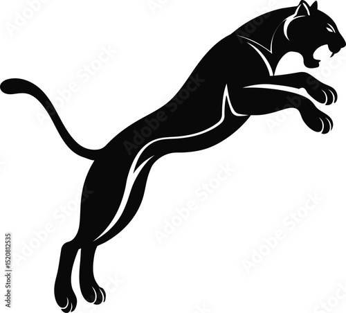 Panther Silhouette Vector Illustration - Sleek and Powerful Wildlife Design for Creative.