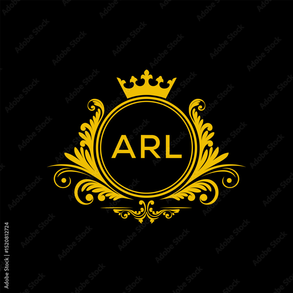 Fototapeta premium Initial ARL Letter Linked Logo for business and company identity. Modern ARL Letter Logo Vector Template with modern trendy golden logo. 