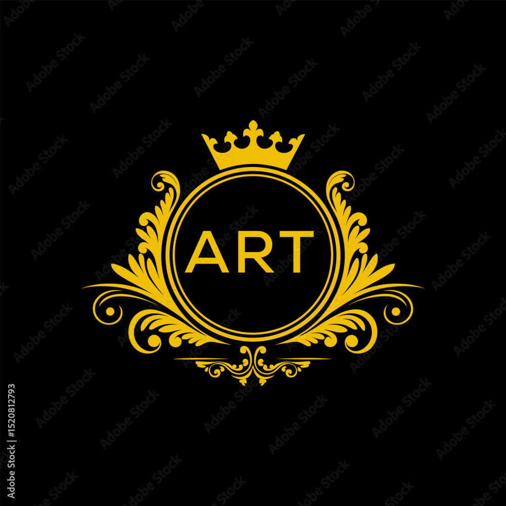Fototapeta premium Initial ART Letter Linked Logo for business and company identity. Modern ART Letter Logo Vector Template with modern trendy golden logo. Initial ART Letter Linked Logo for business and company identit