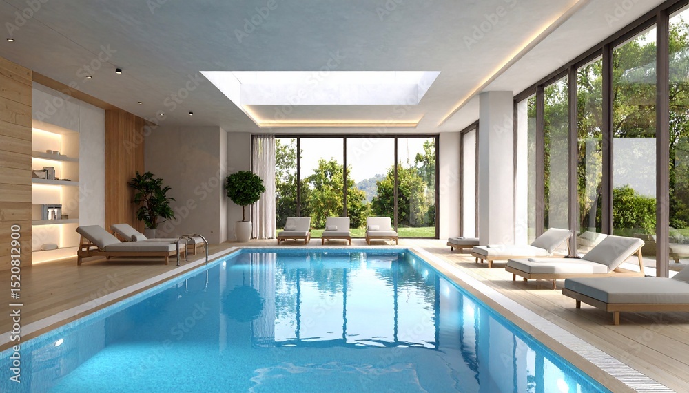 Luxury Indoor Pool with Natural Light and Modern Design Luxury Indoor Pool with Natural Light and Modern Design