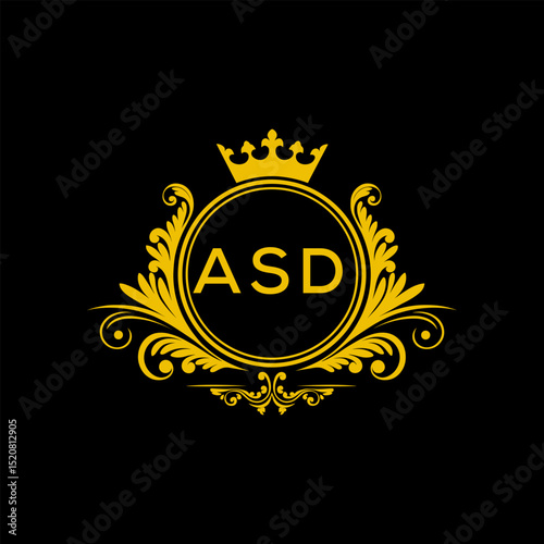 Initial ASD Letter Linked Logo for business and company identity. Modern ASD Letter Logo Vector Template with modern trendy golden logo.
