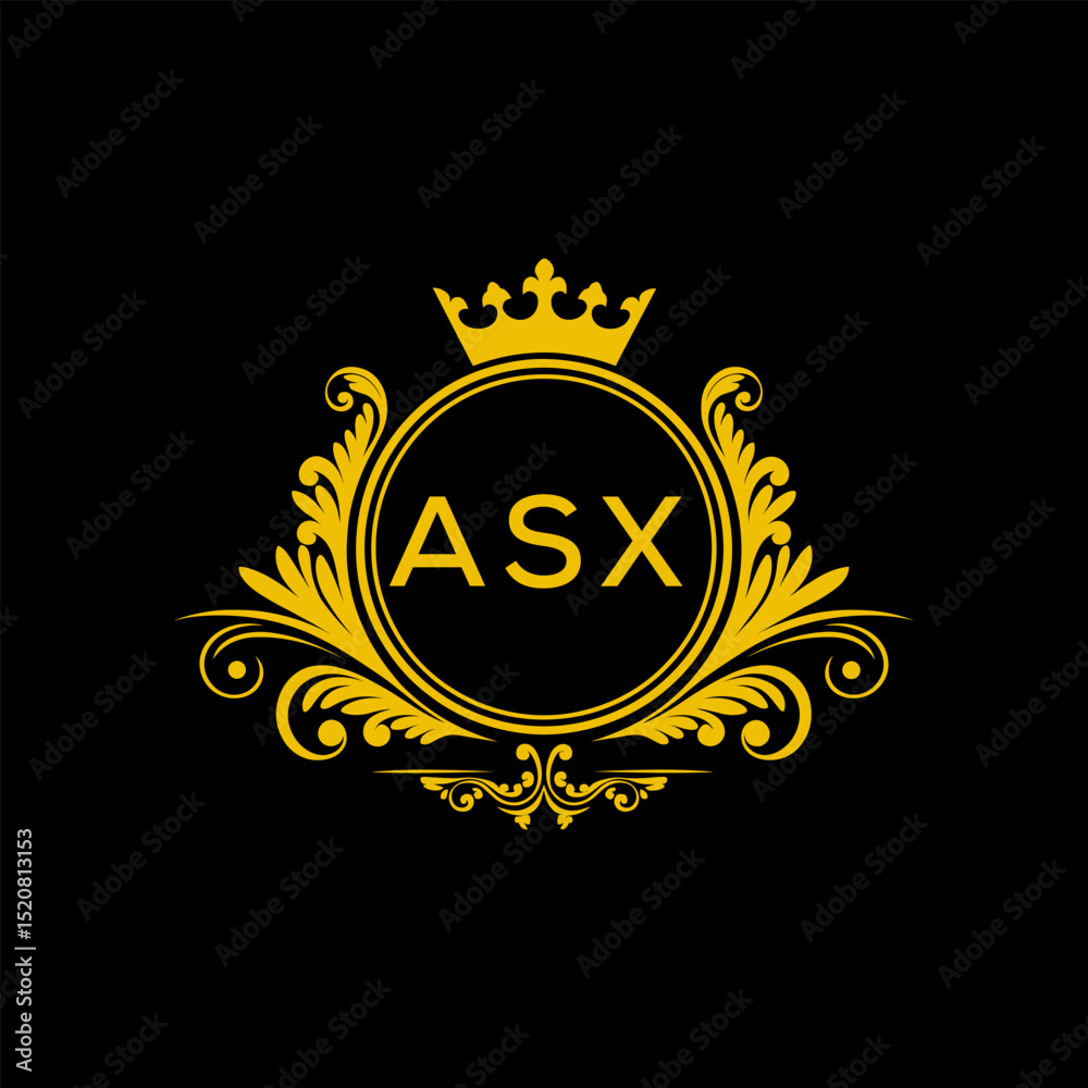 Naklejka premium Initial ASX Letter Linked Logo for business and company identity. Modern ASX Letter Logo Vector Template with modern trendy golden logo.