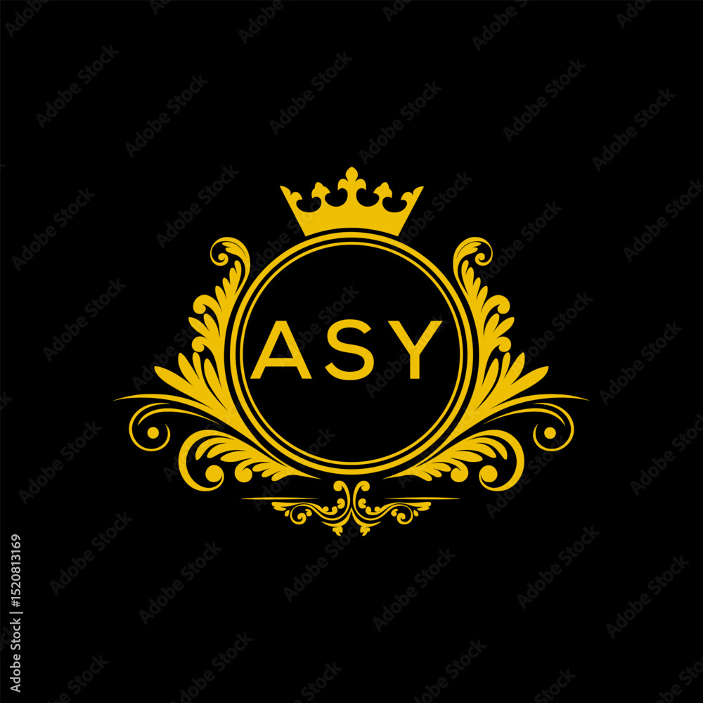 Fototapeta premium Initial ASY Letter Linked Logo for business and company identity. Modern ASY Letter Logo Vector Template with modern trendy golden logo. 
