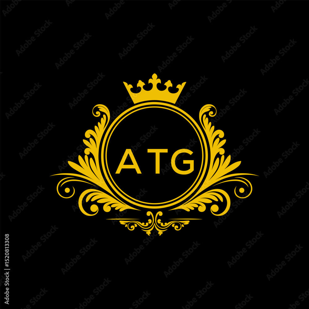 Fototapeta premium Initial ATG Letter Linked Logo for business and company identity. Modern ATG Letter Logo Vector Template with modern trendy golden logo.