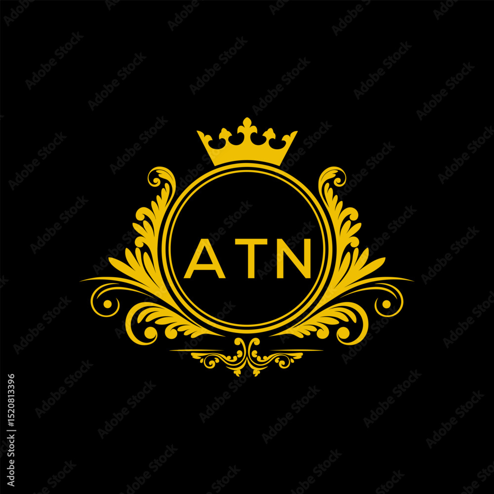 Fototapeta premium Initial ATN Letter Linked Logo for business and company identity. Modern ATN Letter Logo Vector Template with modern trendy golden logo. 