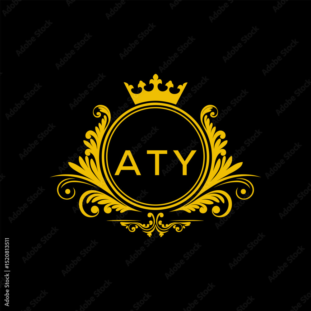 Fototapeta premium Initial ATY Letter Linked Logo for business and company identity. Modern ATY Letter Logo Vector Template with modern trendy golden logo. 