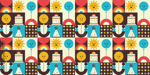 Joyful birthday celebration pattern design.