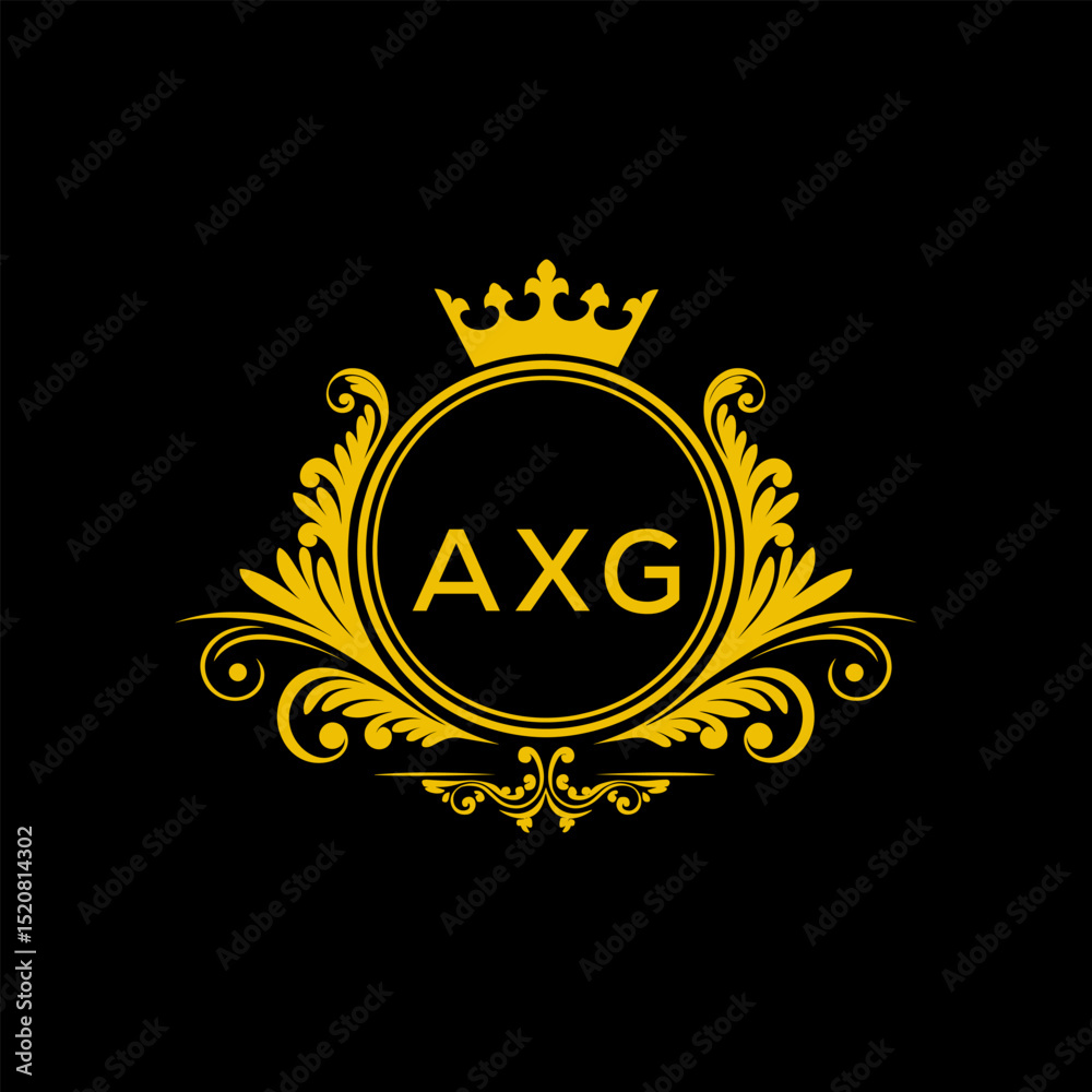 Naklejka premium Initial AXG Letter Linked Logo for business and company identity. Modern AXG Letter Logo Vector Template with modern trendy golden logo.